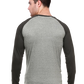 Men's Allure Black & Charcoal Melange Full-Sleeve Raglan Tee