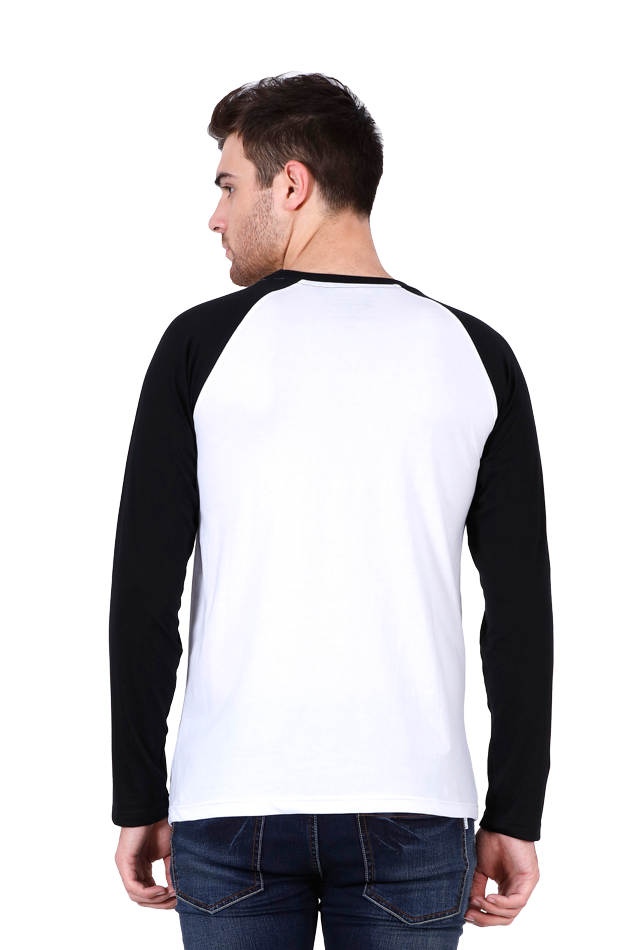 Men's Allure Black & Charcoal Melange Full-Sleeve Raglan Tee