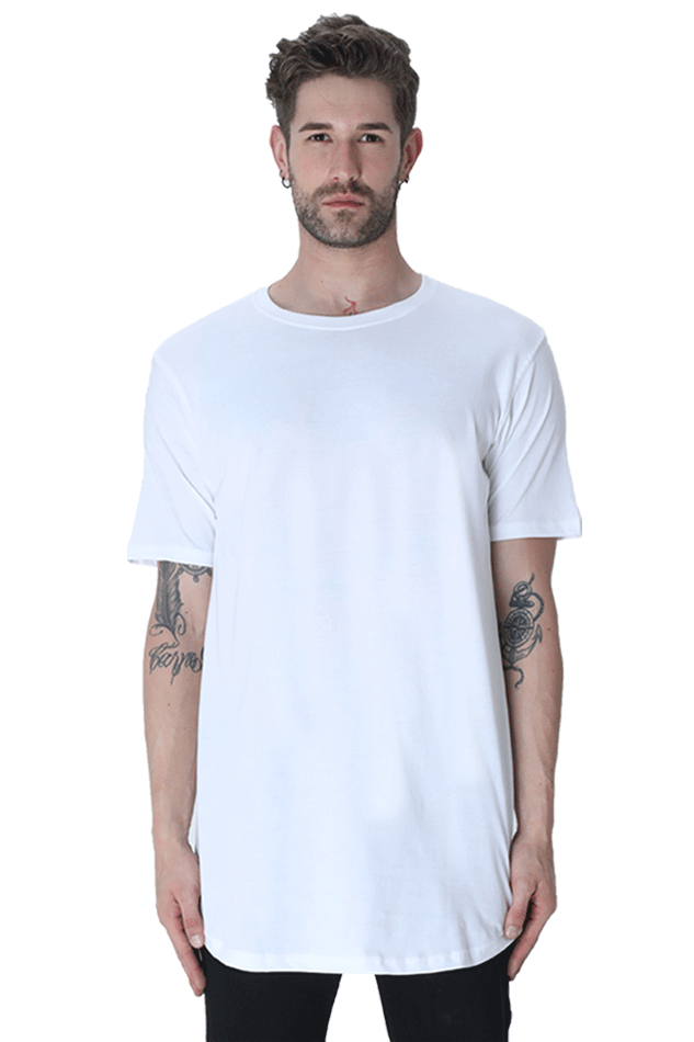 Elevate Your Wardrobe :Male Longline Curved T-Shirt