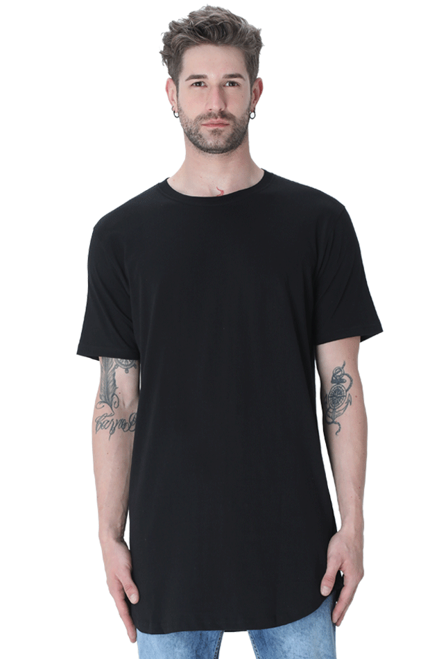 Elevate Your Wardrobe :Male Longline Curved T-Shirt